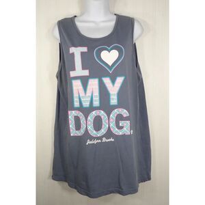 Jadelynn Brooke Tank Tunic Top Gray  I Love My Dog Graphic‎ Relaxed Size Medium